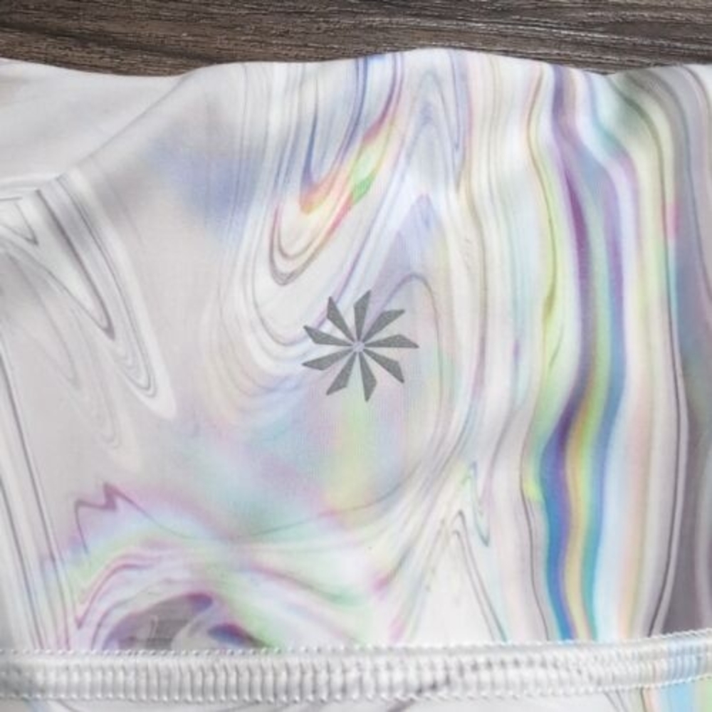 ATHLETA OPAL CONTENDER POWERLIFT LEGGING SZ XS 25"X20.5" Marble Rainbow 30G